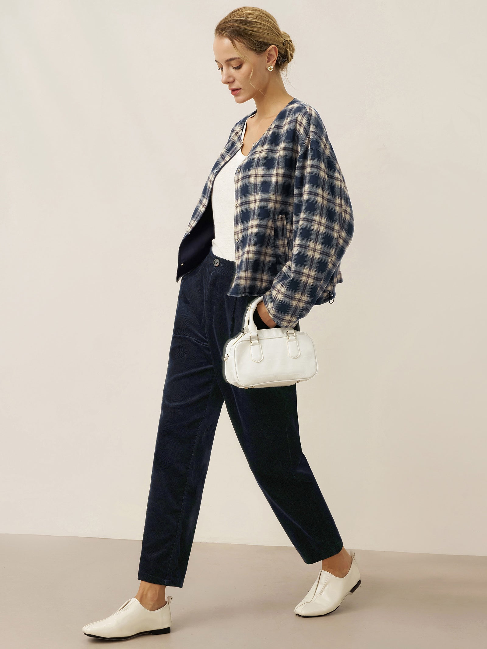 Cotton Elastic Waist Tapered Pants NIKKI