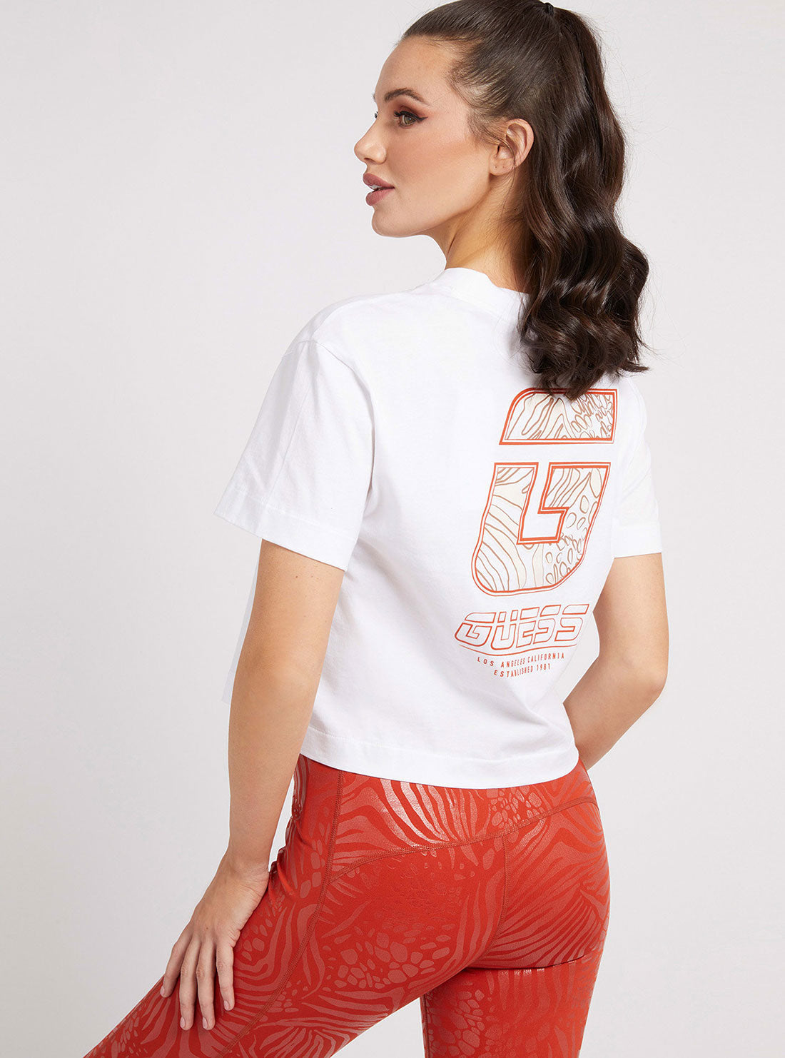 Eco White Caitlyn Active Crop T-Shirt