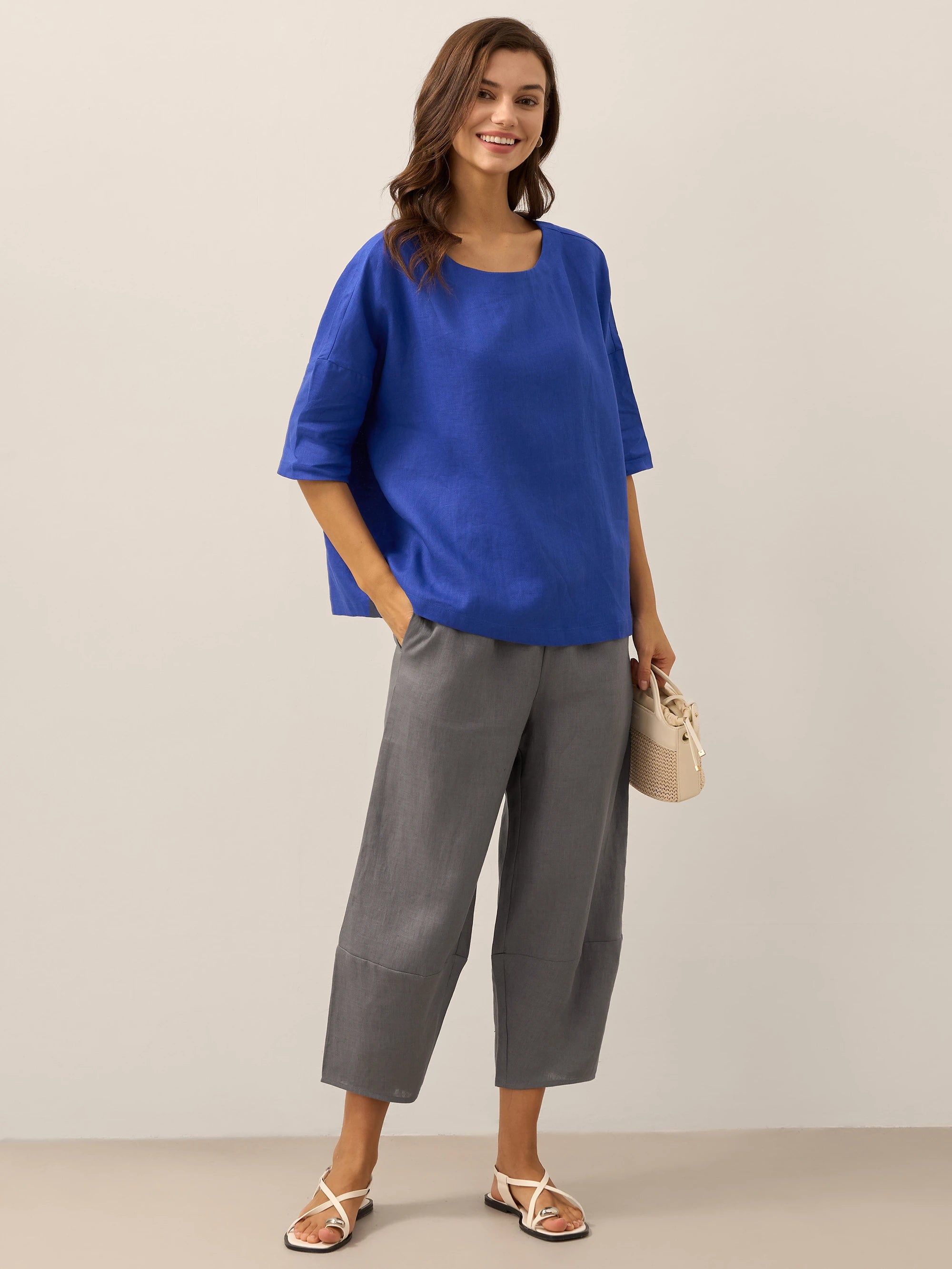 100% Linen Crop Pants RORY