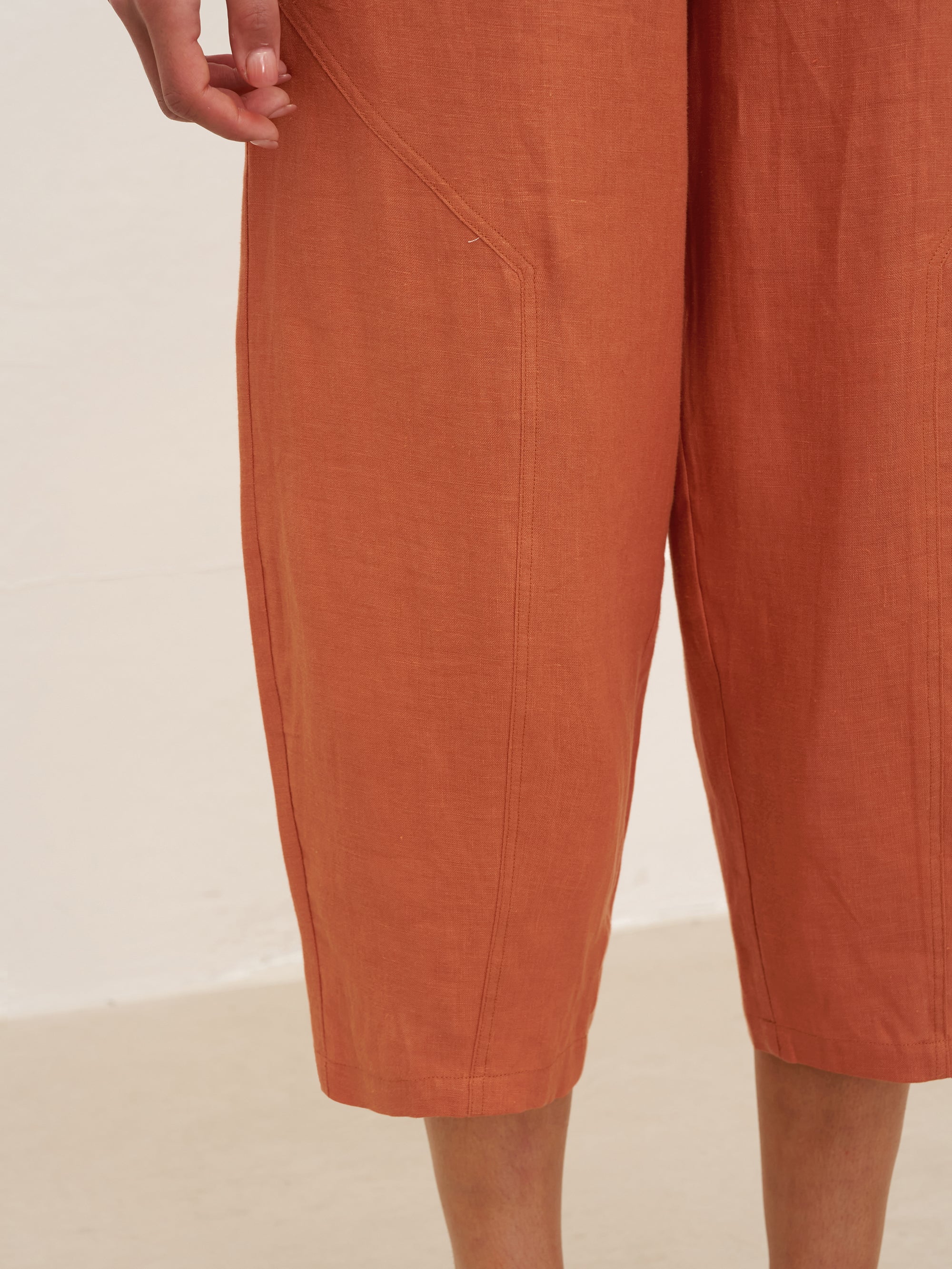 100% Linen High Waisted Ankle Pants DALLAS