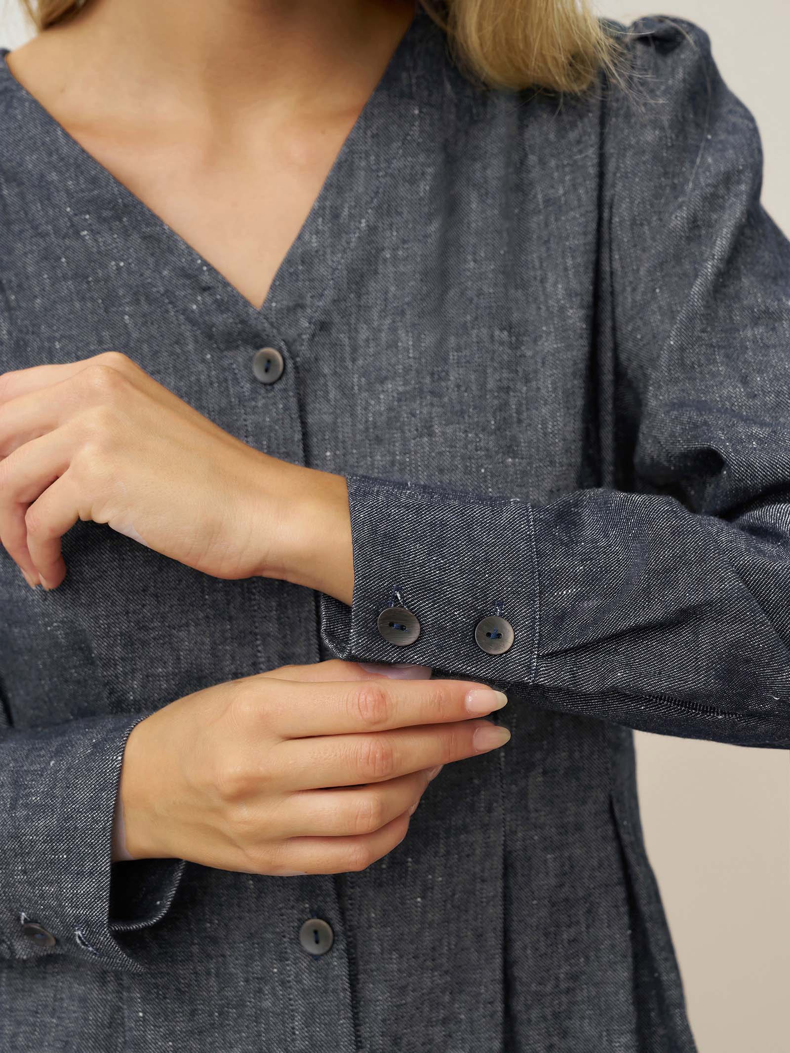 Linen Denim Texture Jacket Dress HANNAH