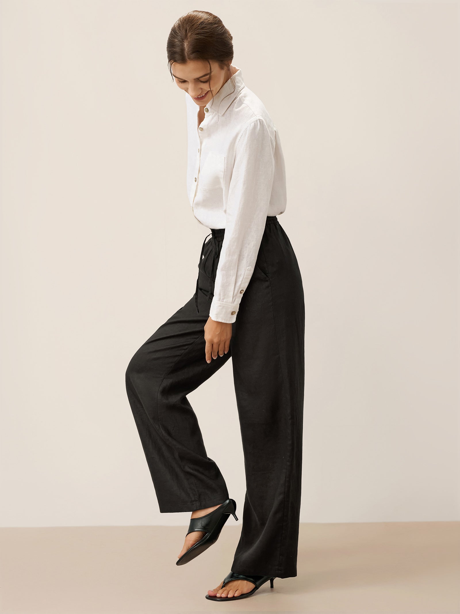 100% Linen Classic Shirt Top SAVANNAH