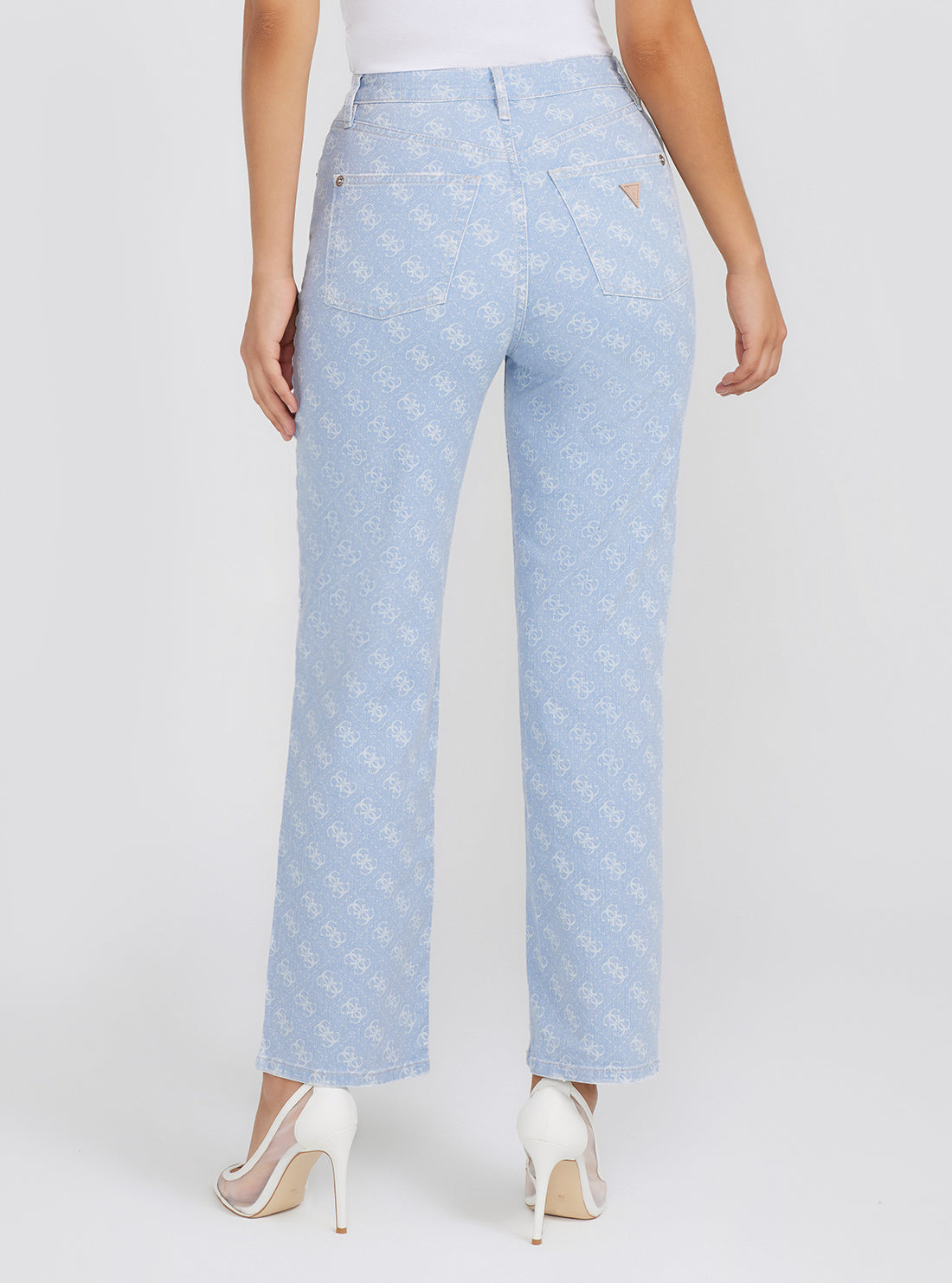 Eco High Rise Wide Leg Melrose Quattro G Denim Jeans In Funny Blue Wash