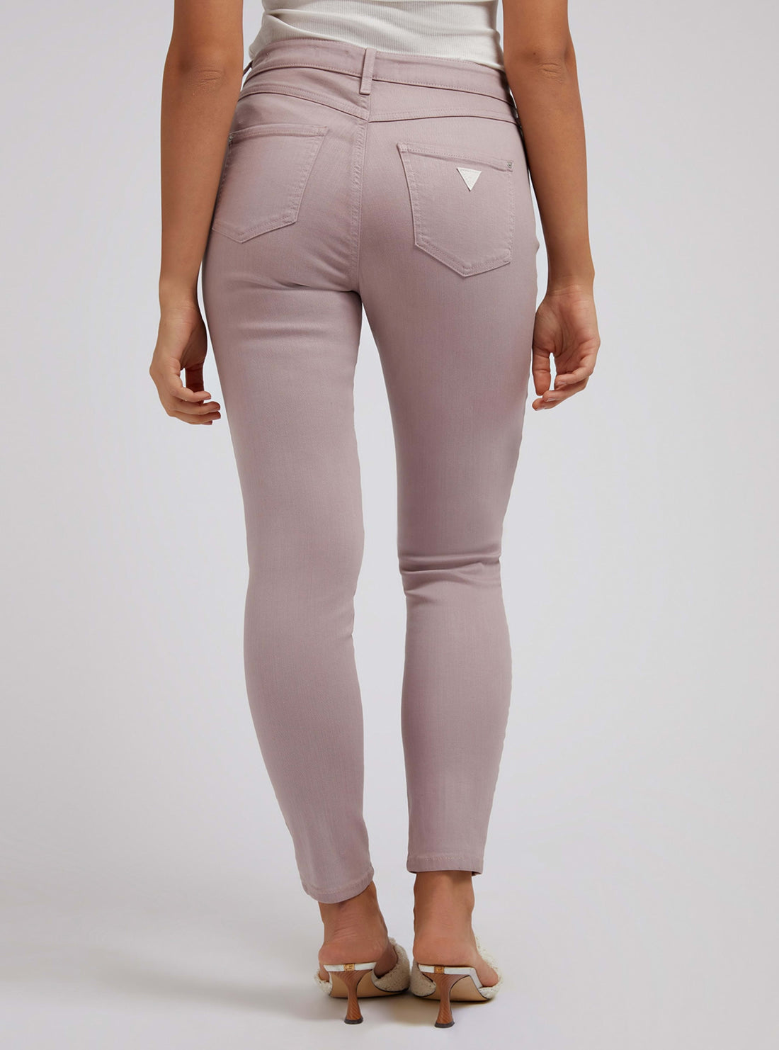 Mid-Rise Curvy Fit Skinny Denim Jeans In Rose Taupe