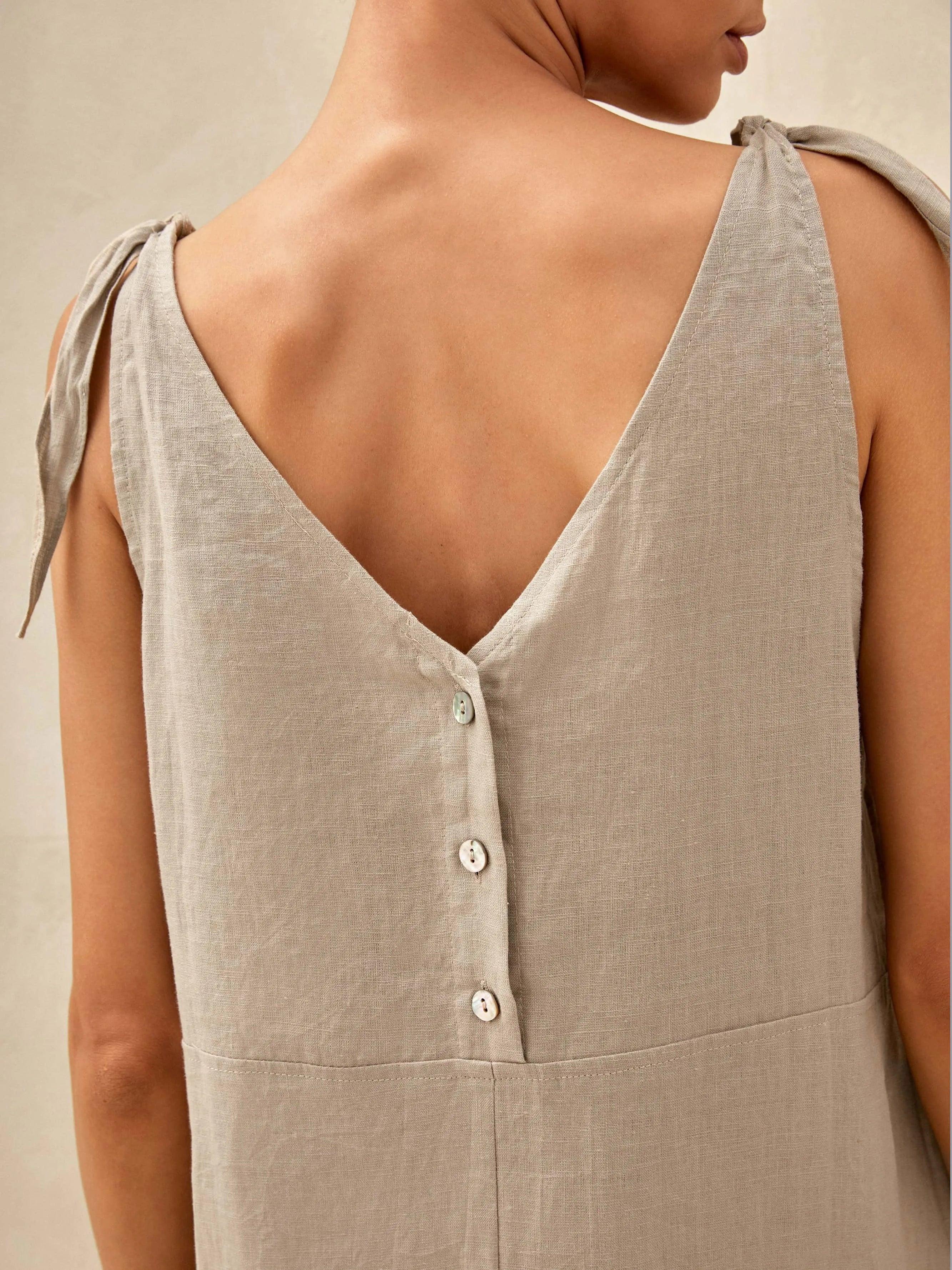 100% Linen Camisole Dress QEARL