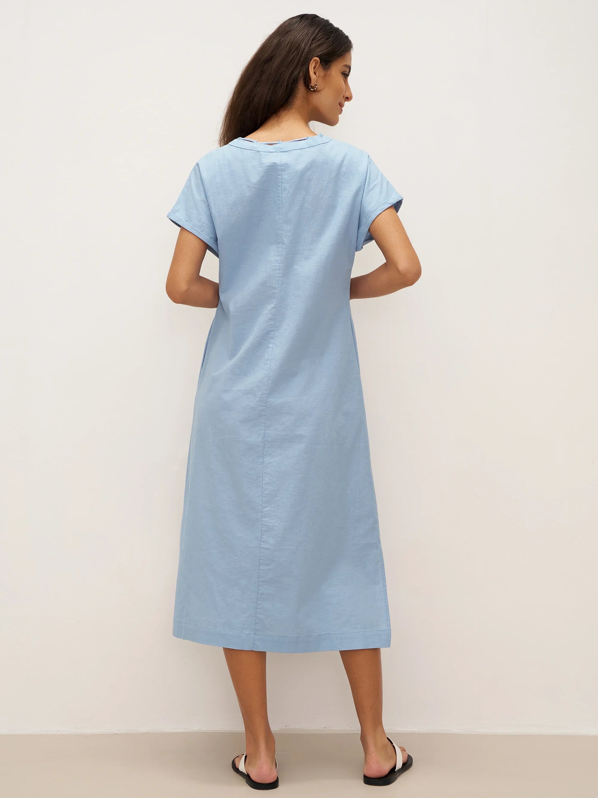 Linen Ladder Tie Simple Dress TAMARA