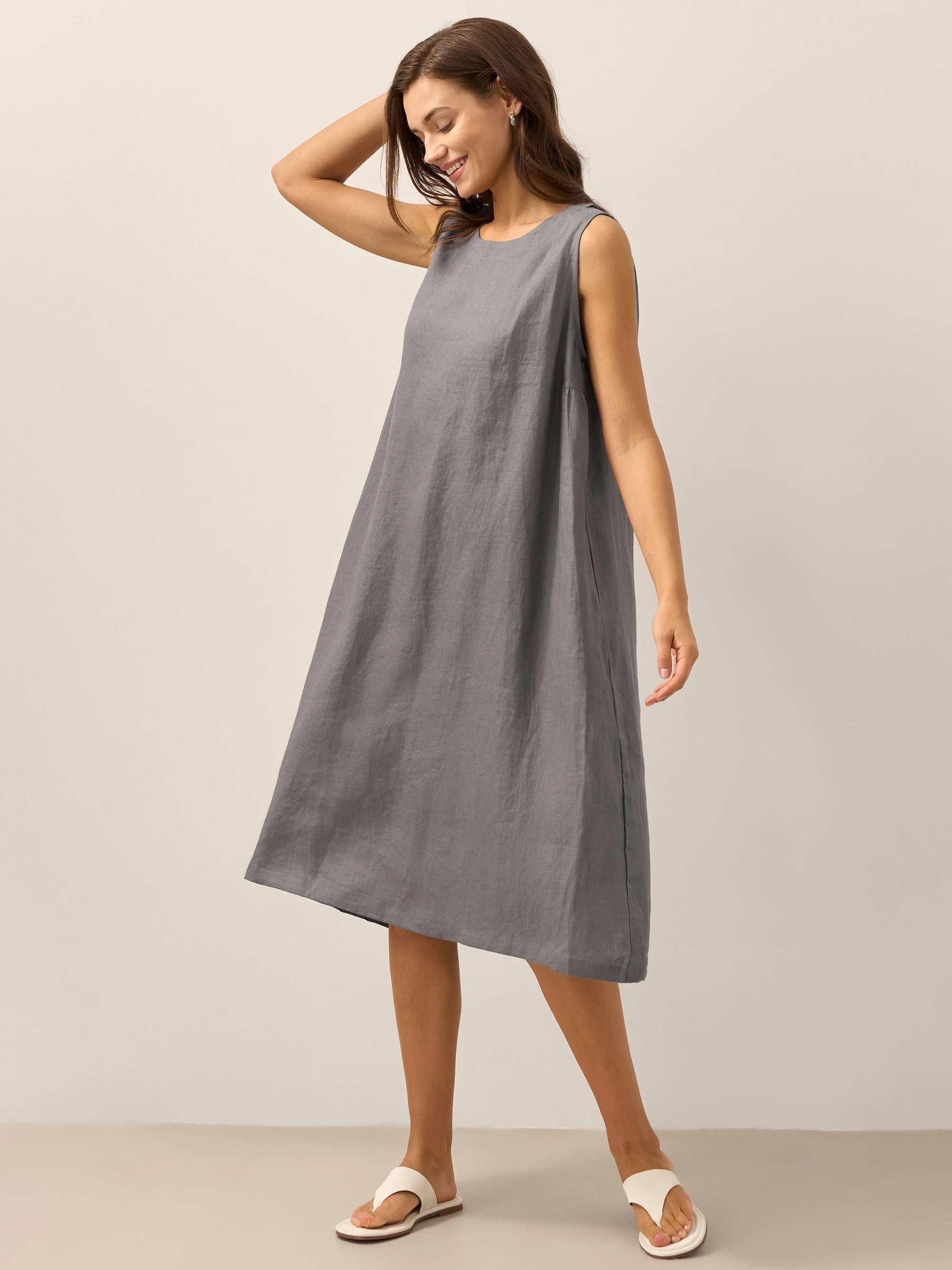 100% Linen Lightweight Sleeveless Dress SIENNA
