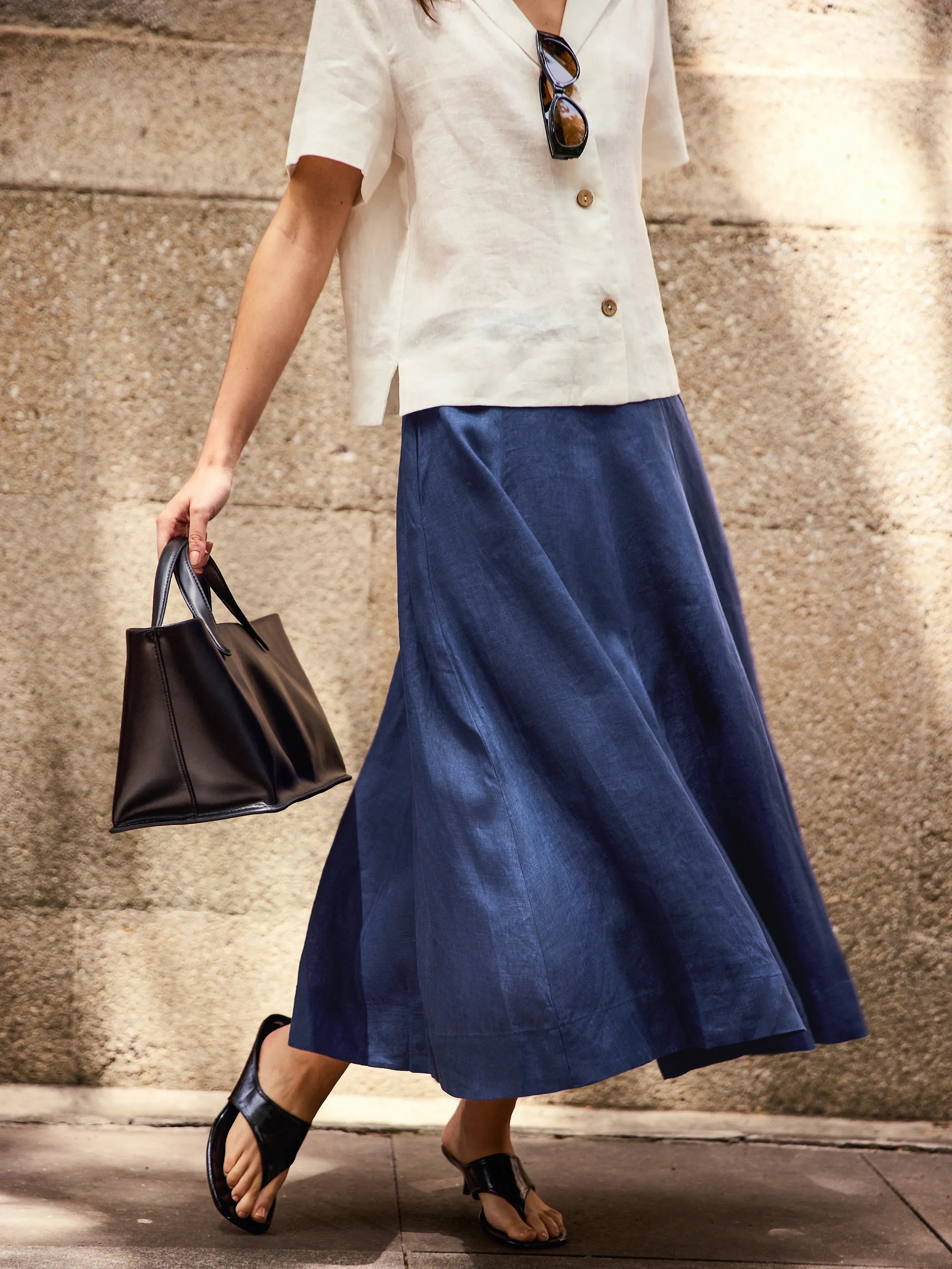 100% Linen A-Line Skirt JEMMA