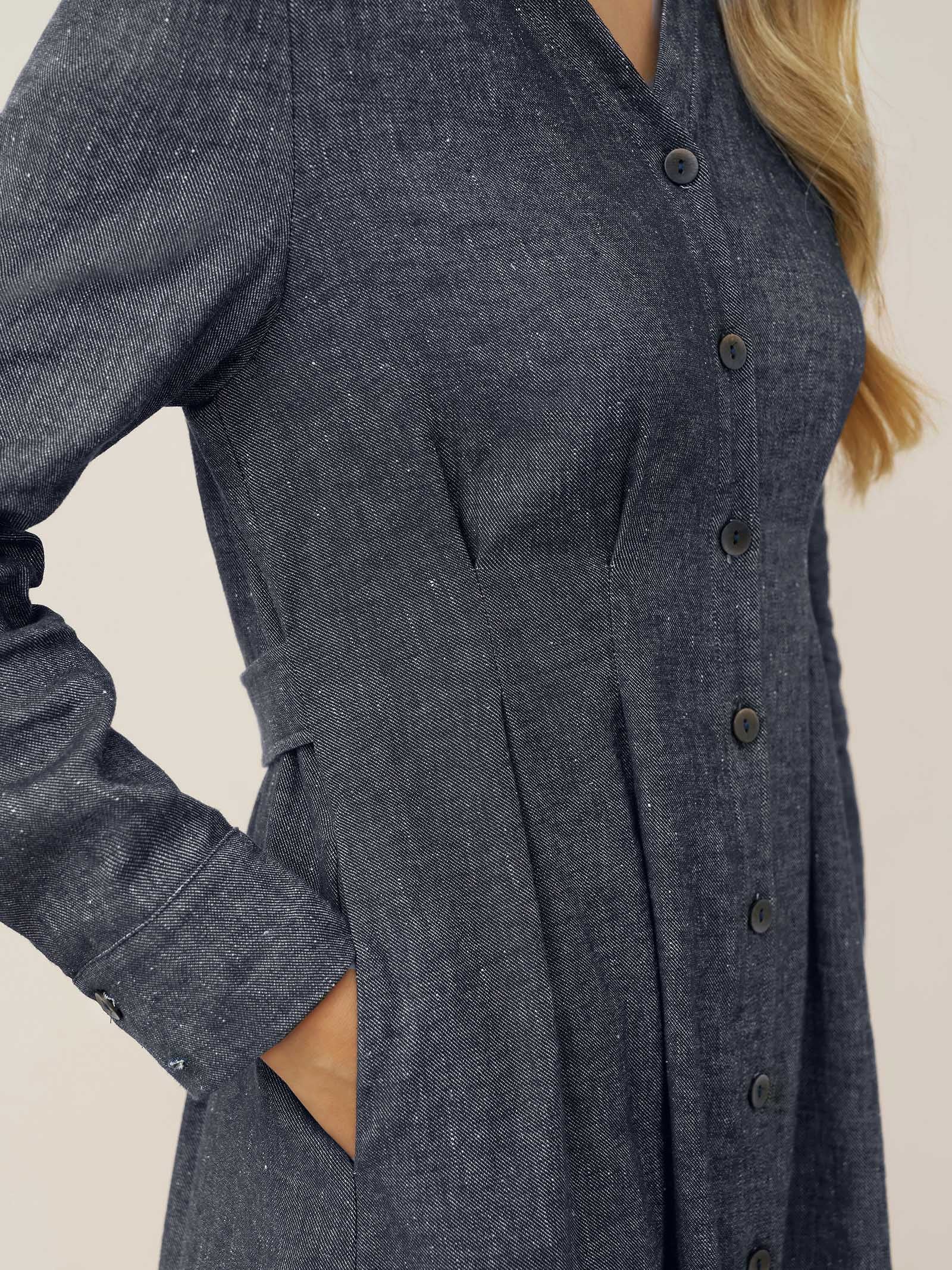 Linen Denim Texture Jacket Dress HANNAH
