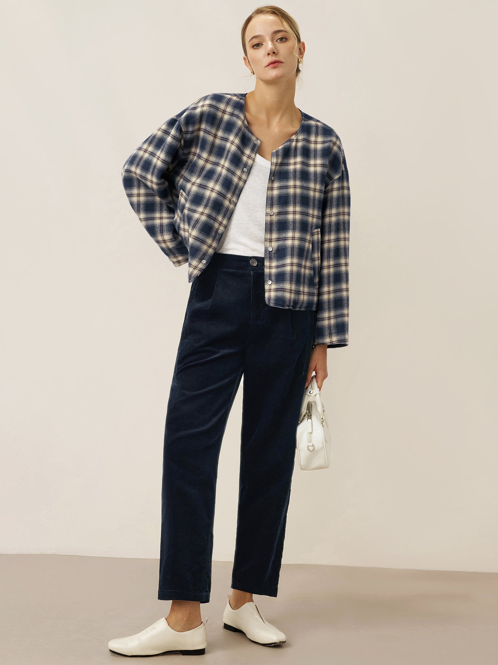 Cotton Elastic Waist Tapered Pants NIKKI