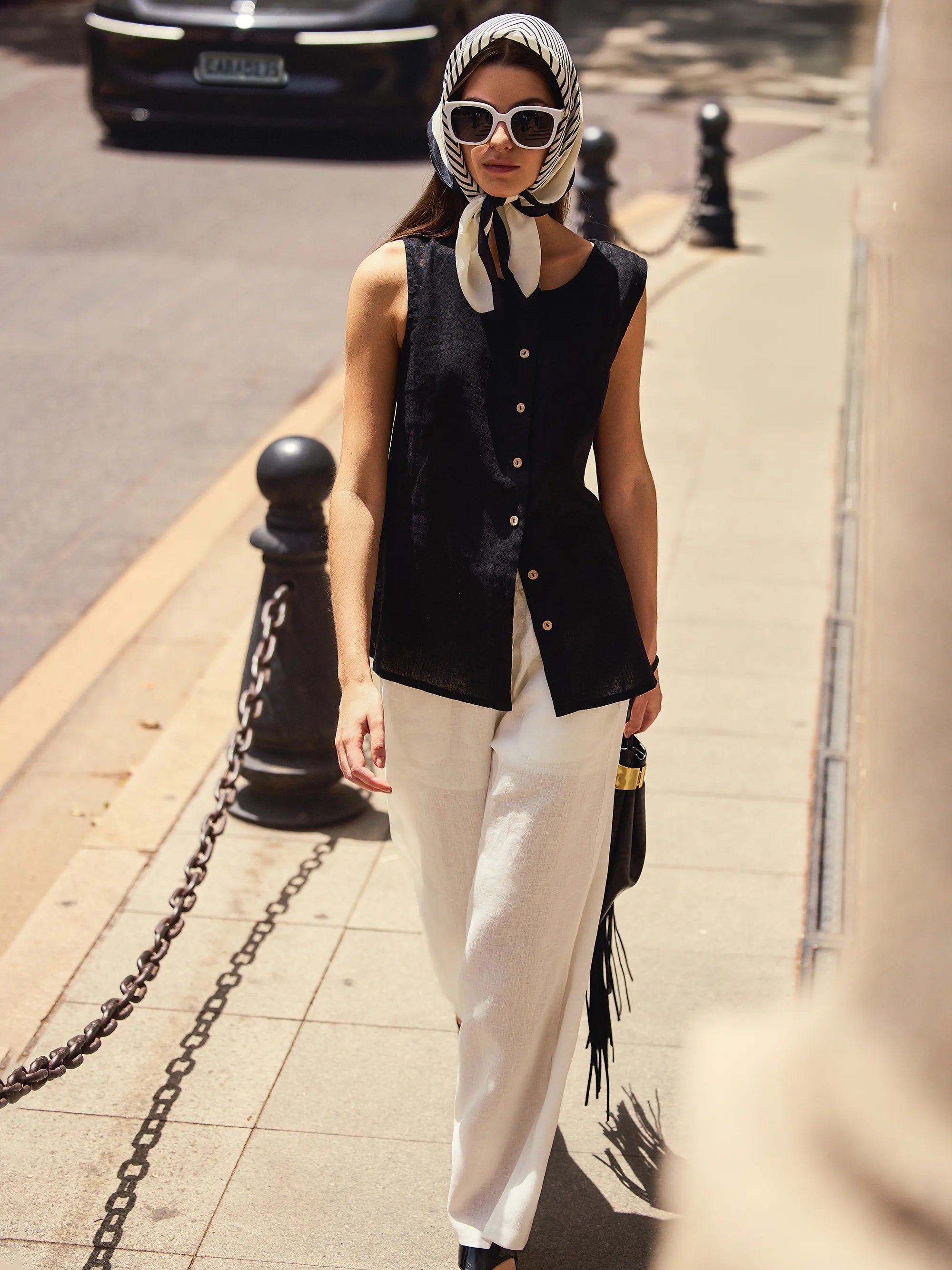 100% Linen Buttons Down Tank Top ERIN