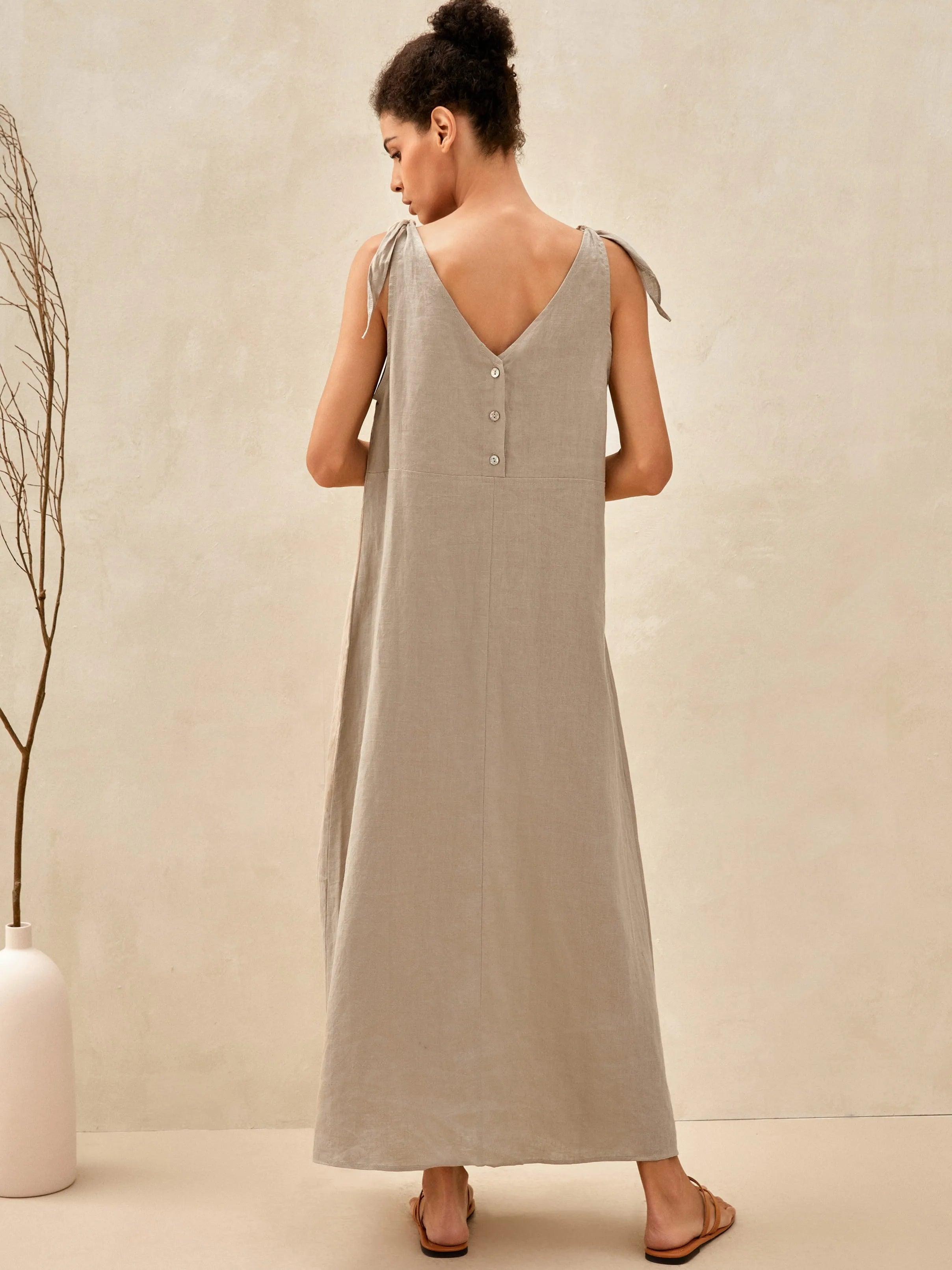 100% Linen Camisole Dress QEARL