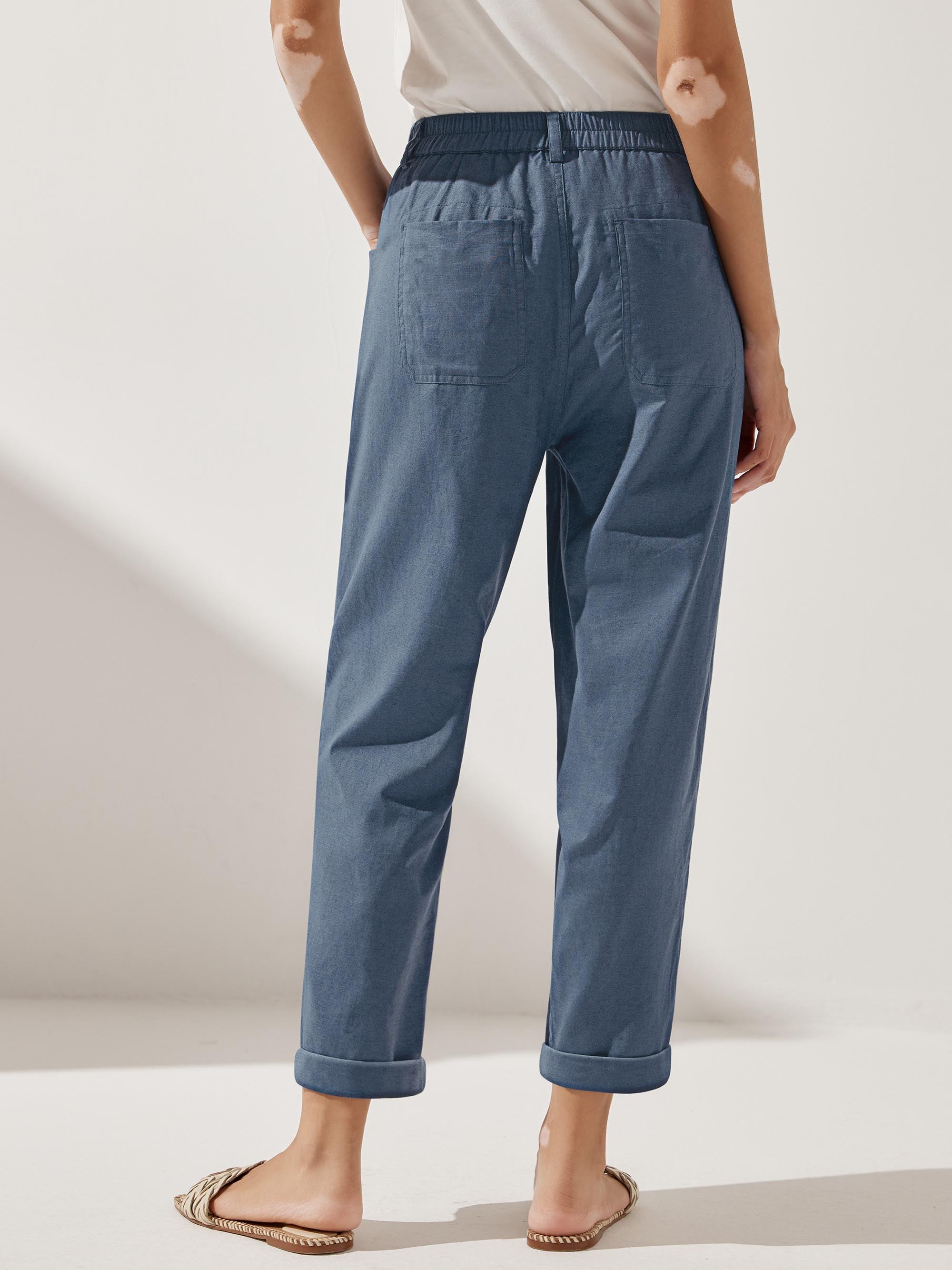 Linen Simple Button Fly Trousers HEIDI