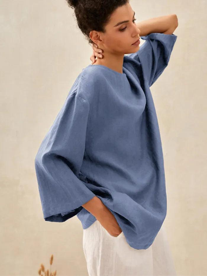 100% Linen Loose Long Shirt LILY