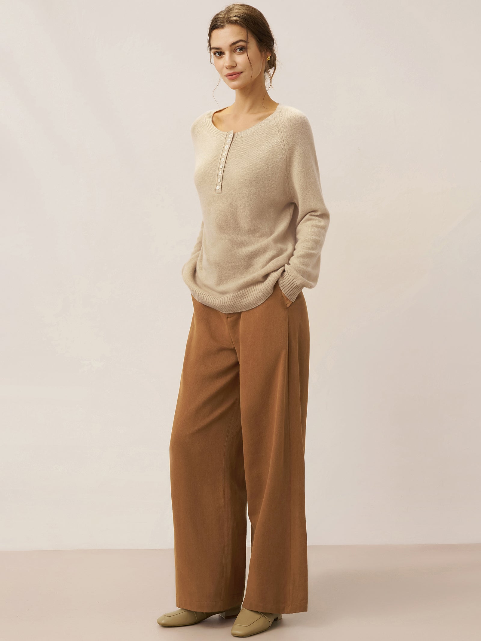 Tencel Linen Drawstring Straight Leg Pants RACHEL
