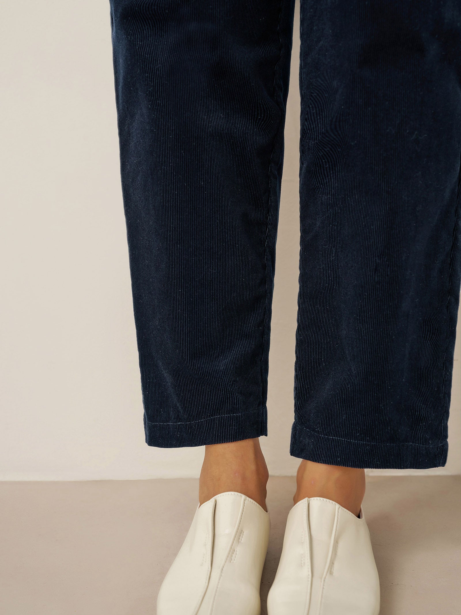 Cotton Elastic Waist Tapered Pants NIKKI